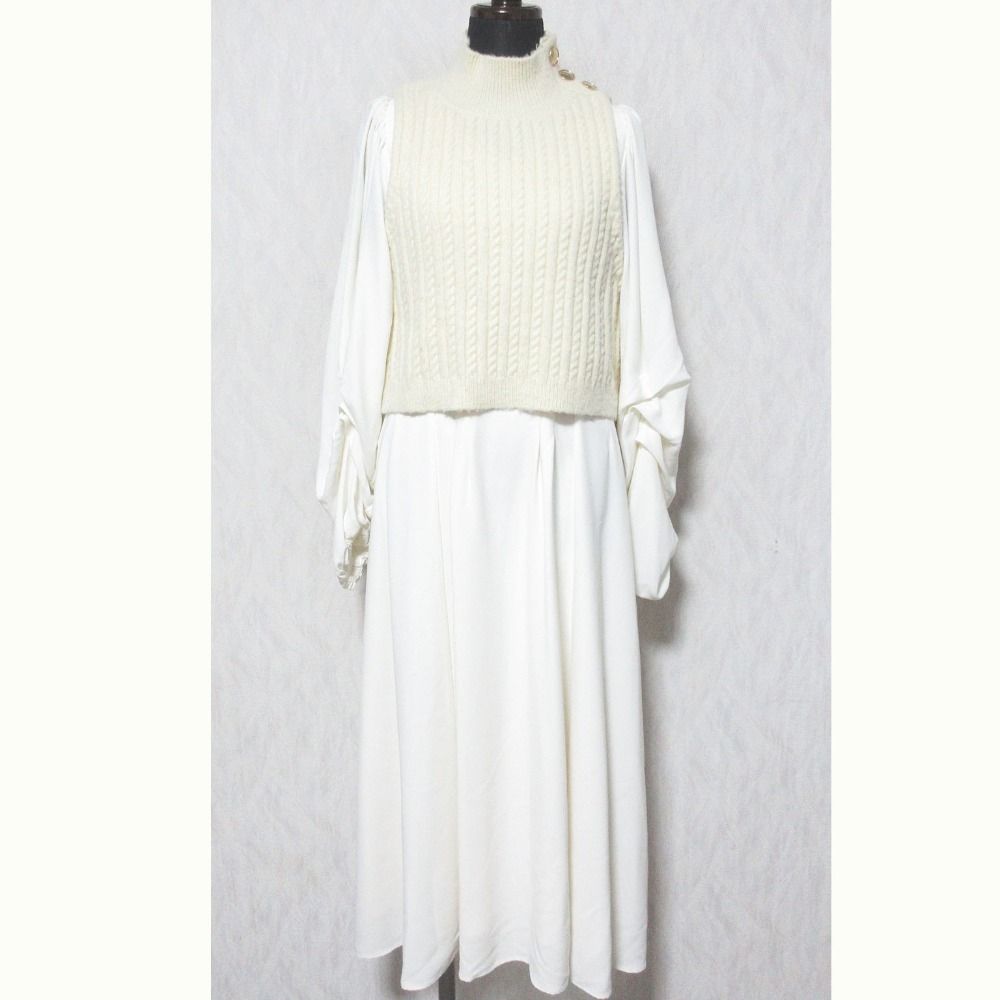 美品 CELFORD セルフォード ニットベストレイヤードワンピース