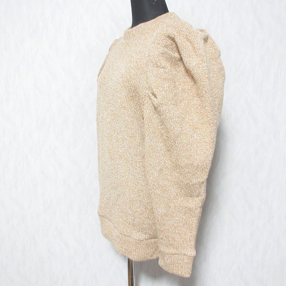 美品 yori ヨリ タックショルダーニットソー YR2111-102AW F ブラウン