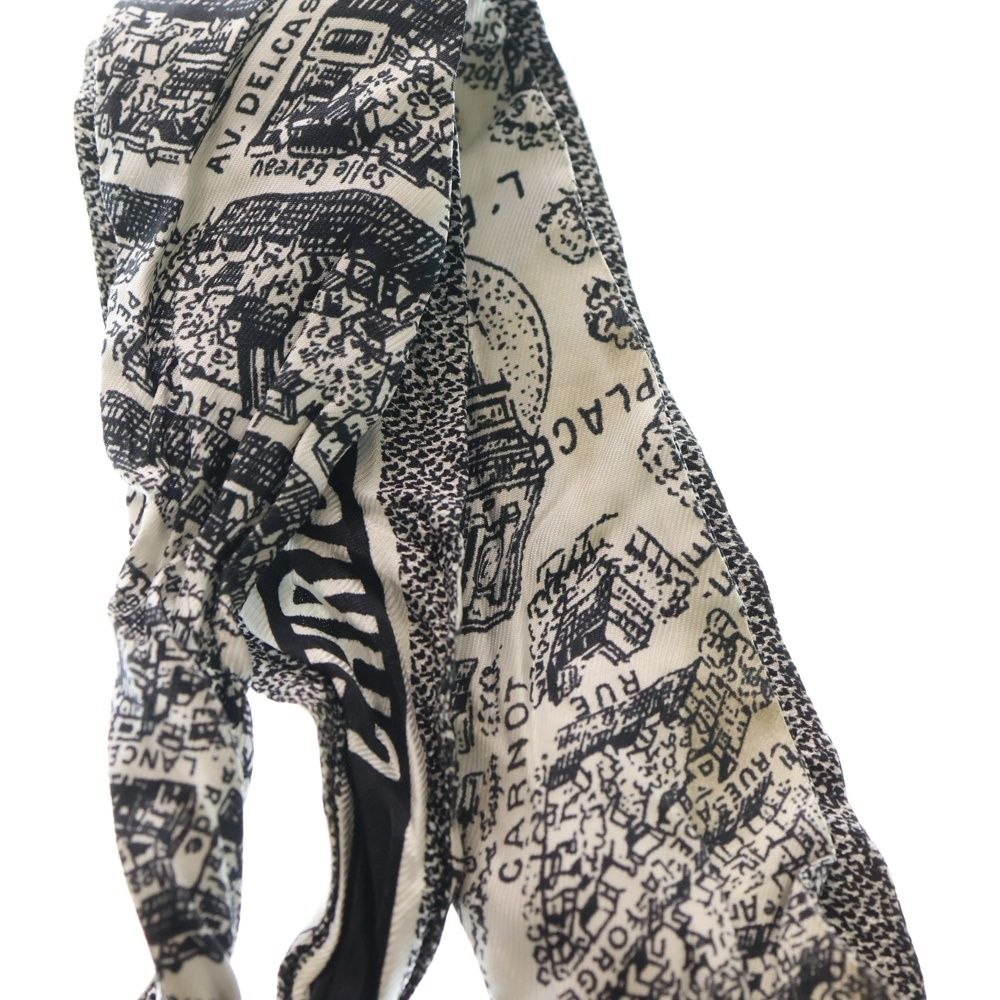 Christian Dior クリスチャンディオール PLAN DE PARIS ミッツァ スカーフ ブラック ホワイト