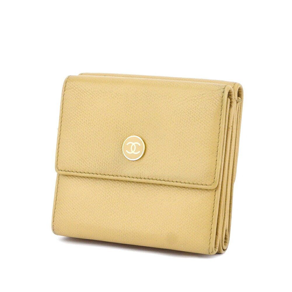 CHANEL 財布 ココマーク ココボタン ベージュ 二つ折り オンラインストア入荷 Chanel シャネル 二つ折り財布 ココボタン
