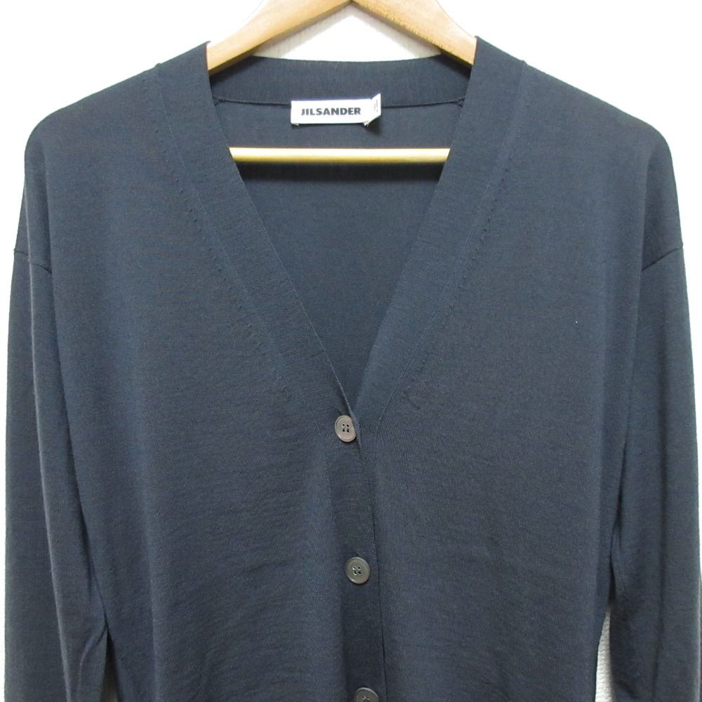 美品 JIL SANDER ジルサンダー Vネック ウールニットカーディガン