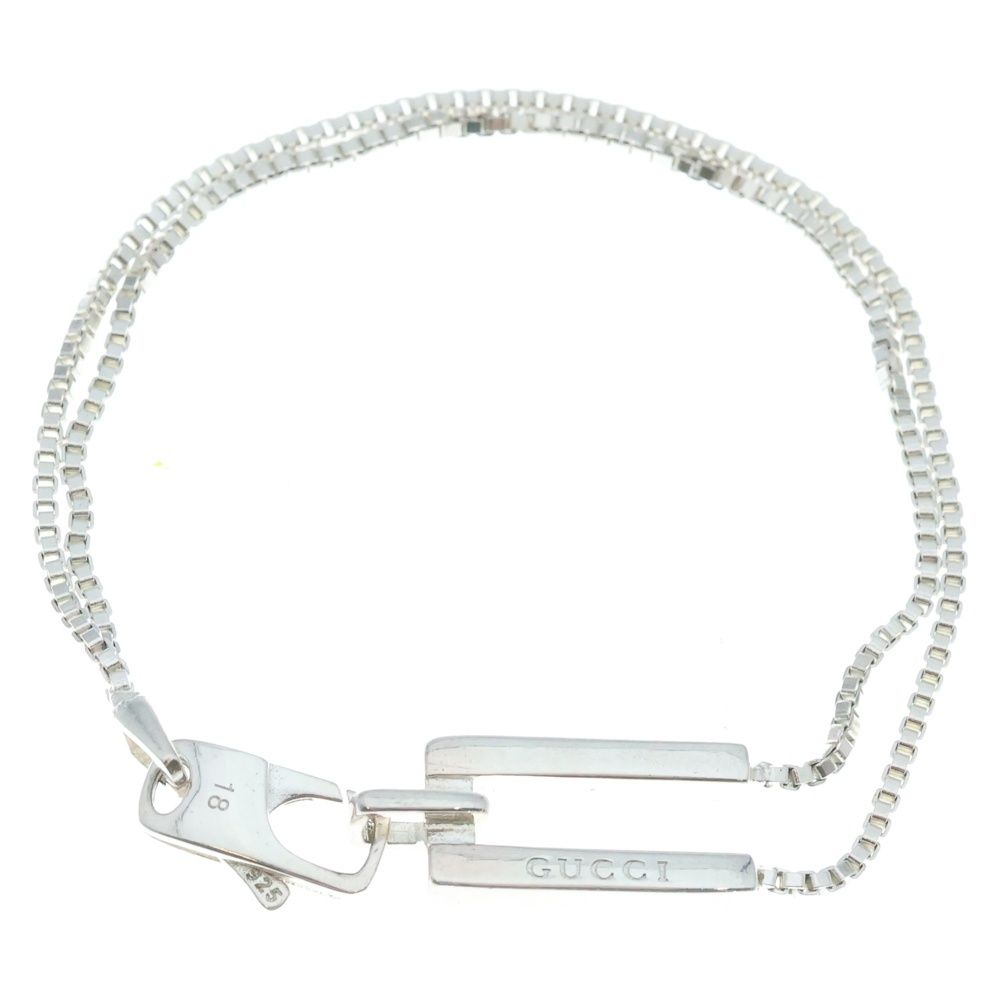 GUCCI グッチ ロゴ 2連 シルバー ブレスレット チェーン