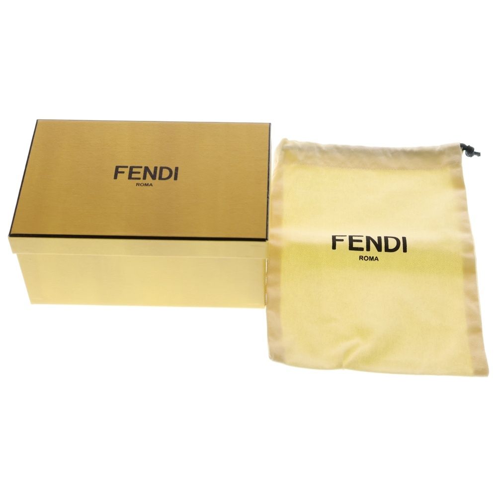  FENDI フェンディ ファー ポンポン バッグチャーム キーホルダー キーリング ブラック ベージュ ゴールド金具 その他 その他