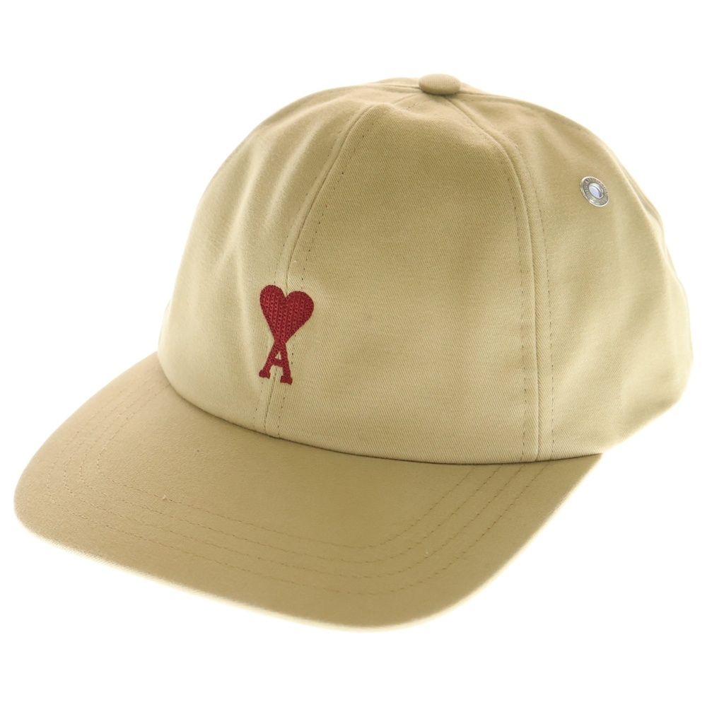 ami paris アミパリス De Coeur アミ ドゥ クール ハートロゴ 刺繍 6パネル ベースボールキャップ 帽子 ベージュ .AW 0041