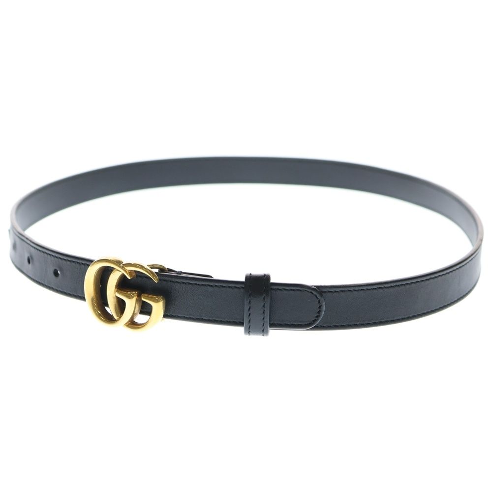GUCCI グッチ ダブルG ベルト ブラック×ゴールド レザー 70|28 409417
