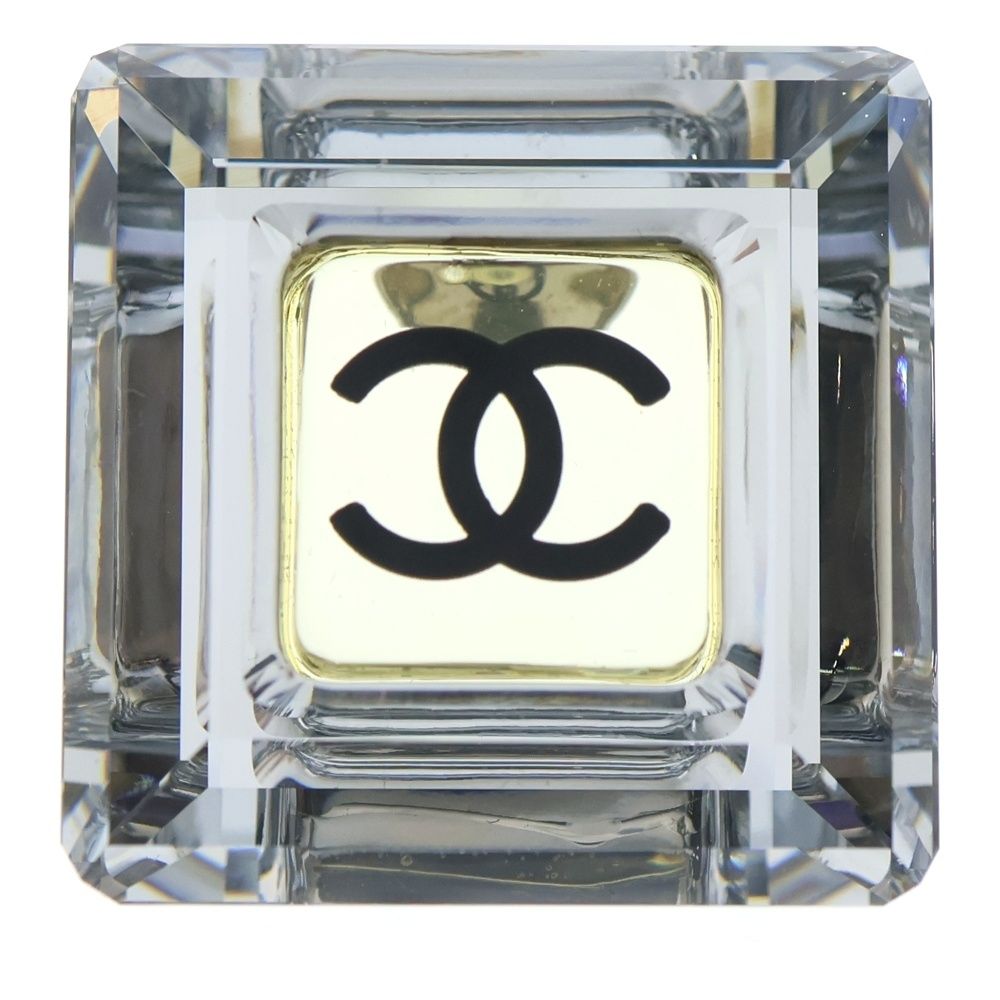 CHANEL シャネル ココマーク スクエアピンブローチ ピンバッジ ブラック クリスタル シルバー金具