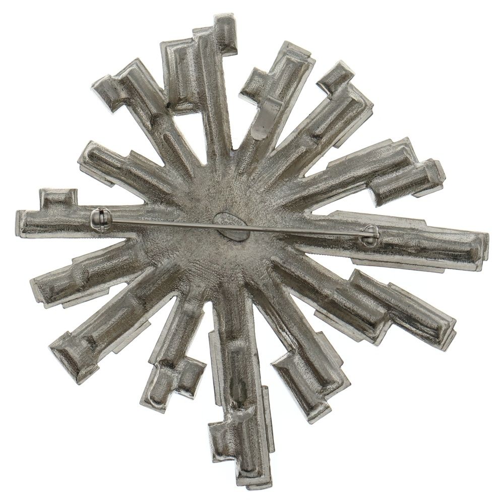 CHANEL シャネル ココマーク ラインストーン ブローチ ピンバッジ シルバー×ブラック