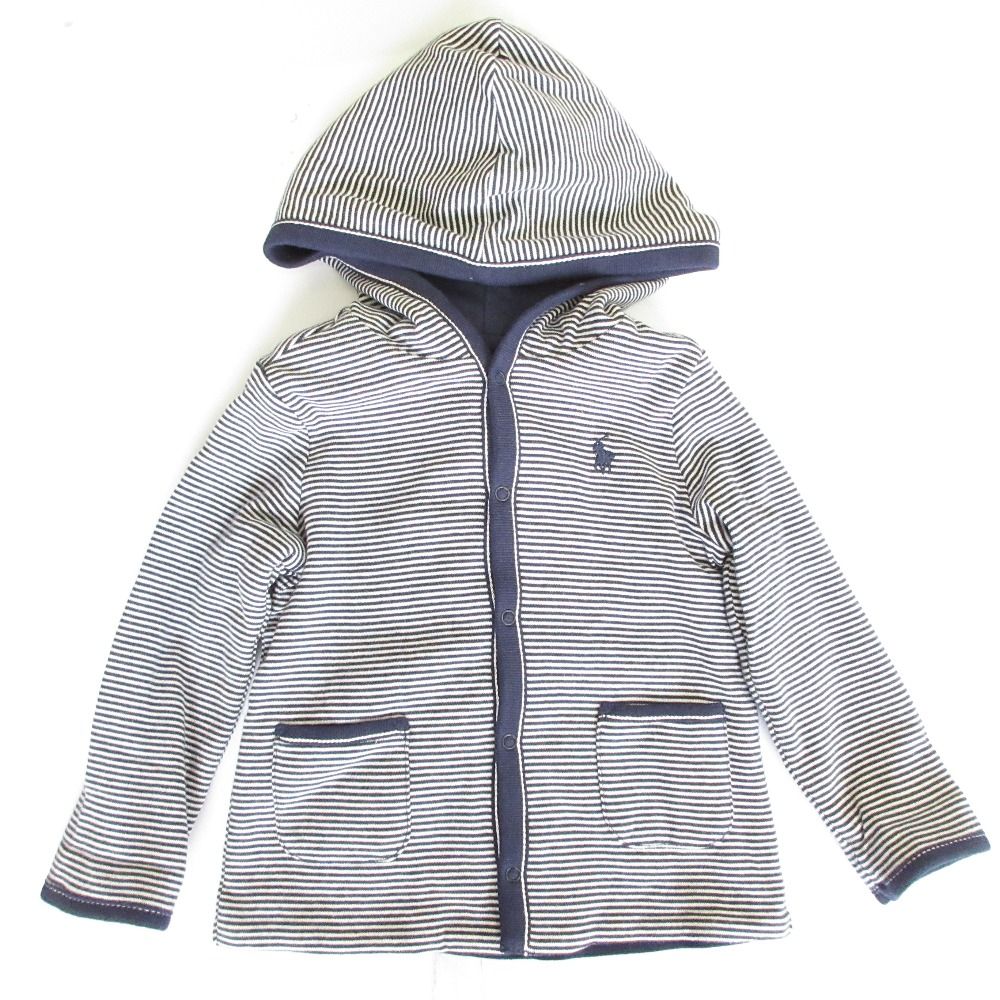 【格安，大得価】 未使用 RALPH LAUREN ラルフローレン キッズ リバーシブル ボーダージャケット 12M ネイビー  キッズ 古着 中古 USED その他