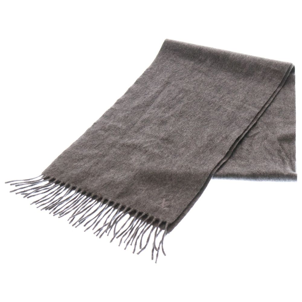 LOUIS VUITTON ルイヴィトン エシャルプ ジェラム LVロゴ刺繍 カシミア マフラー ストール グレー M 75364