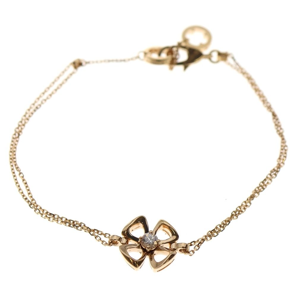 BVLGARI ブルガリ フィオレヴァー 1 P ダイヤ ブレスレット Au 750 K 18 PG ピンクゴールド
