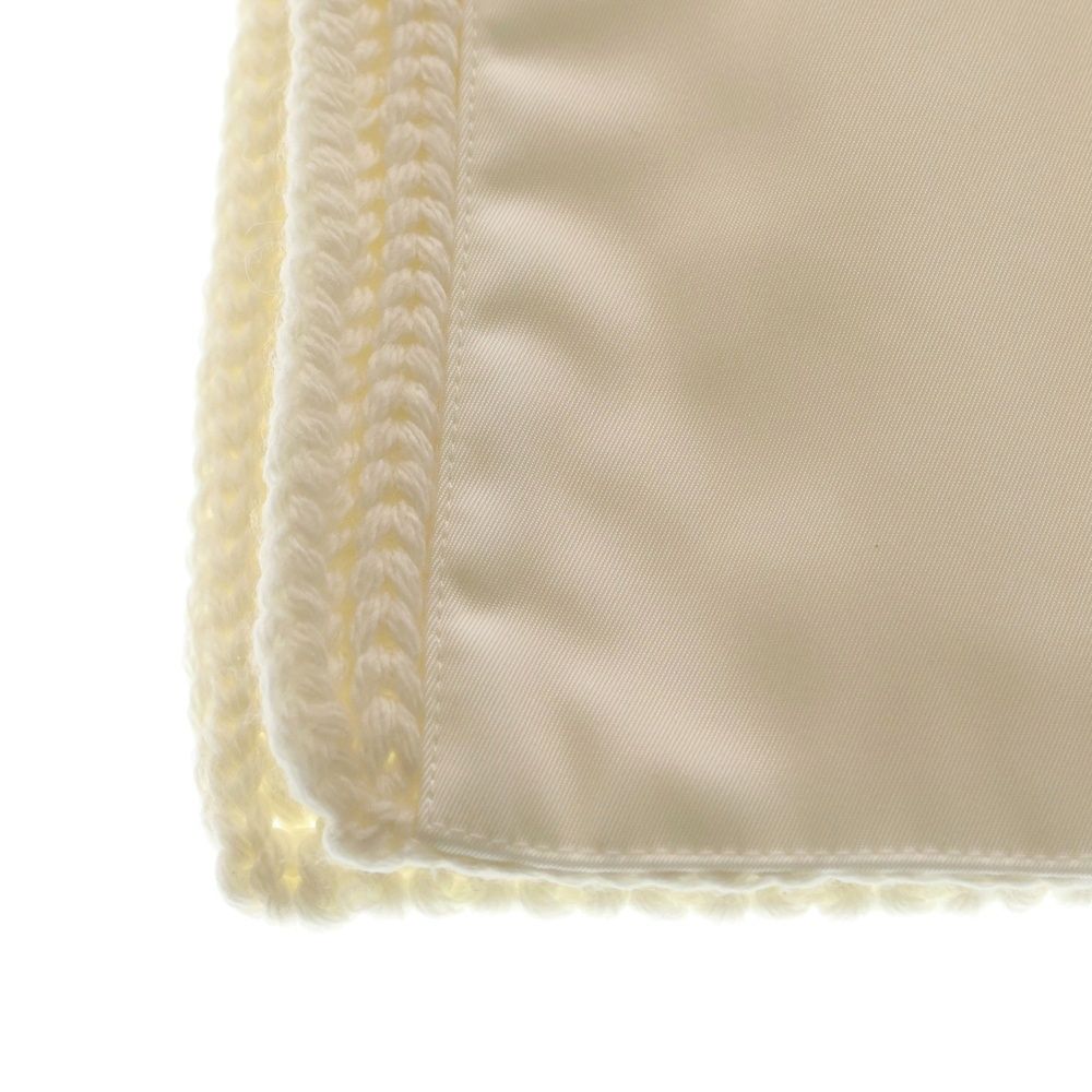  PRADA プラダ RE NYLON 切り替えウールマフラー ホワイト UMS 354 S 202 1 WT 0 その他 その他