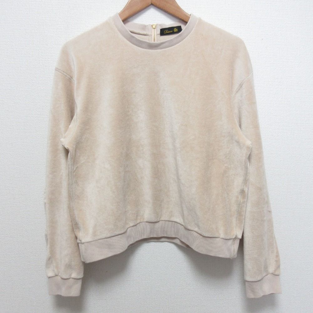 Drawer ドゥロワー RESORT 1 バックジップクルーロングスリーブ コーデュロイ プルオーバー 6512 299 0290 ベージュ レディース 古着
