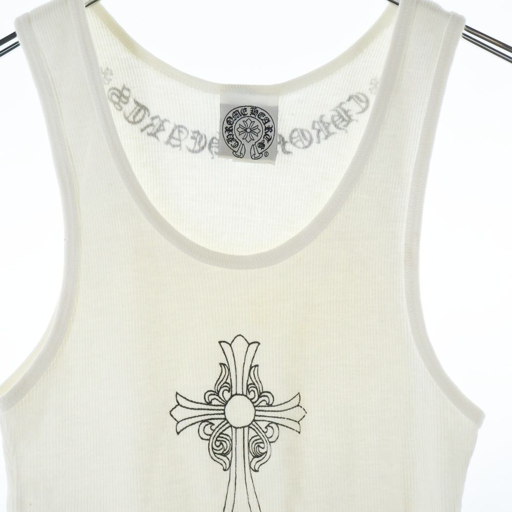 CHROME HEARTS (クロムハーツ) CHクロス プリント リブ ノースリーブ