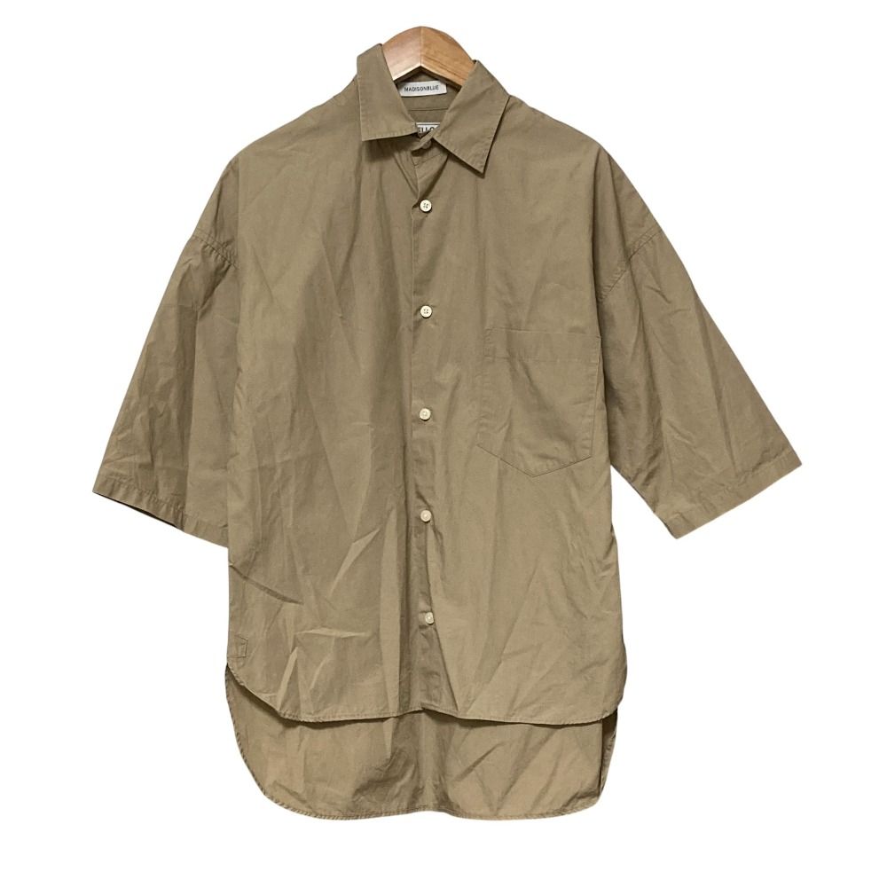 ひろみ様 マディソンブルー コットン 半袖 シャツブラウス ベージュ XS 美品 MADISONBLUE マディソンブルー J BRADLEY SHIRT コットン 半袖