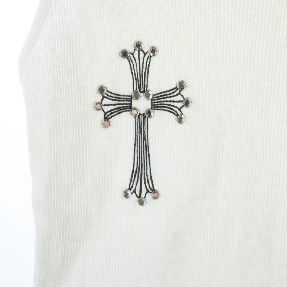 CHROME HEARTS (クロムハーツ) CHクロス ロゴ プリント ラインストーン