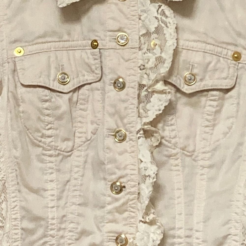 ingeborg インゲボルグ　レース付き　サイド編み　ジャケット　美品 美品 INGEBORG インゲボルグ レースコンビ シャツジャケット サイズ9