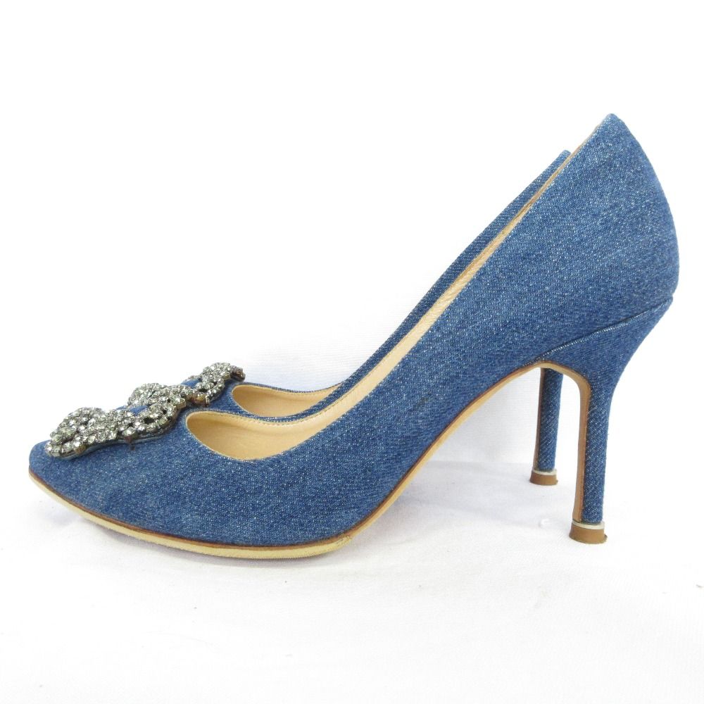 美品 MANOLO BLAHNIK マノロブラニク ハンギシ デニム ハイヒール