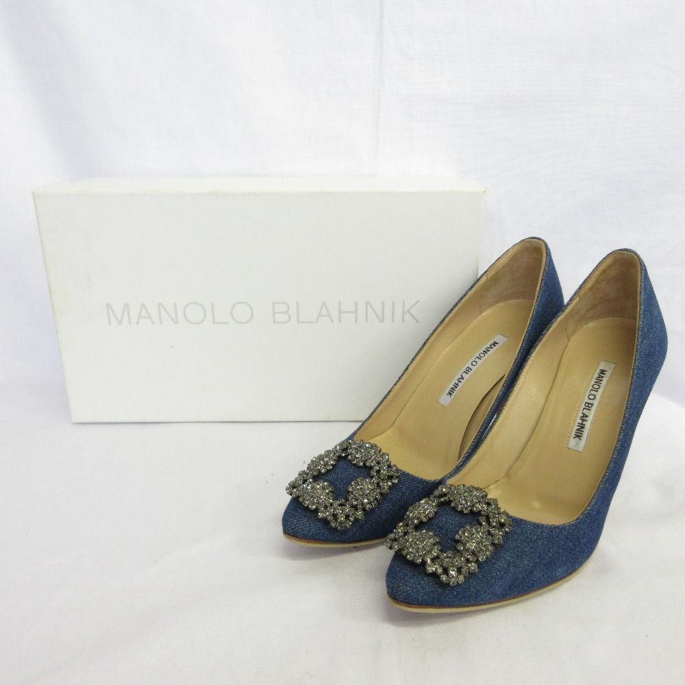 美品 MANOLO BLAHNIK マノロブラニク ハンギシ デニム ハイヒール