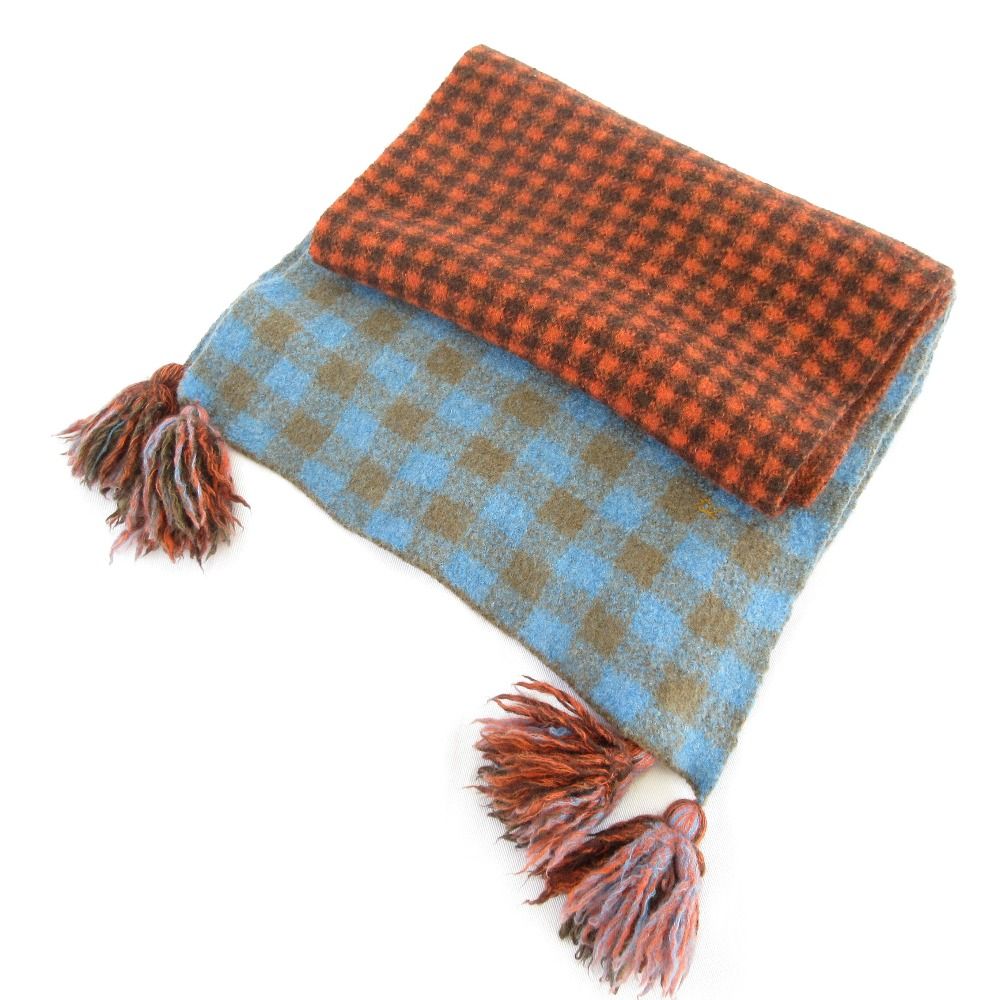 45R 縮絨ギンガムジャガードのマフラー 45R - 45r 縮絨ギンガムジャガードのマフラー 45r 今季 オンライン完売