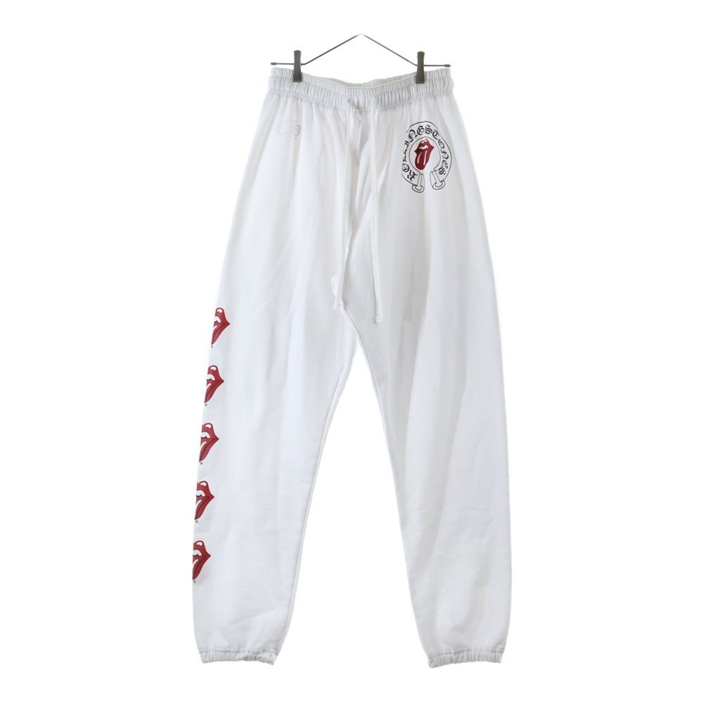 CHROME HEARTS クロムハーツ The Rolling Stones Lip And Tongue Sweat Pants ローリングストーンズ リップアンドタン スウェットパンツ ホワイト