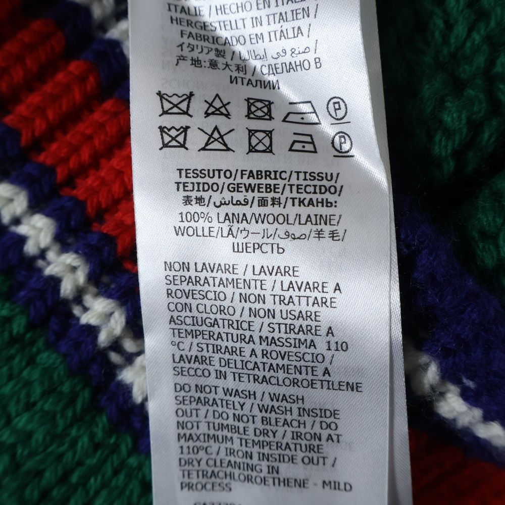 【未使用品】GUCCIグッチウールVネックセーター　XL GUCCI (グッチ) 20SS Wool V Neck Cable Knit Sweater ウールVネック