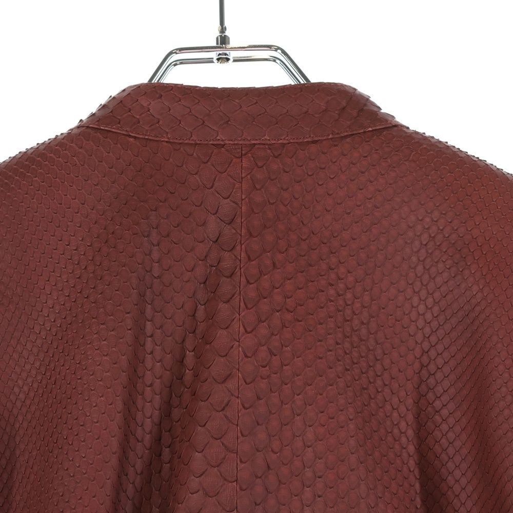 HERMES (エルメス) パイソンレザー ジップアップ シングル ライダース