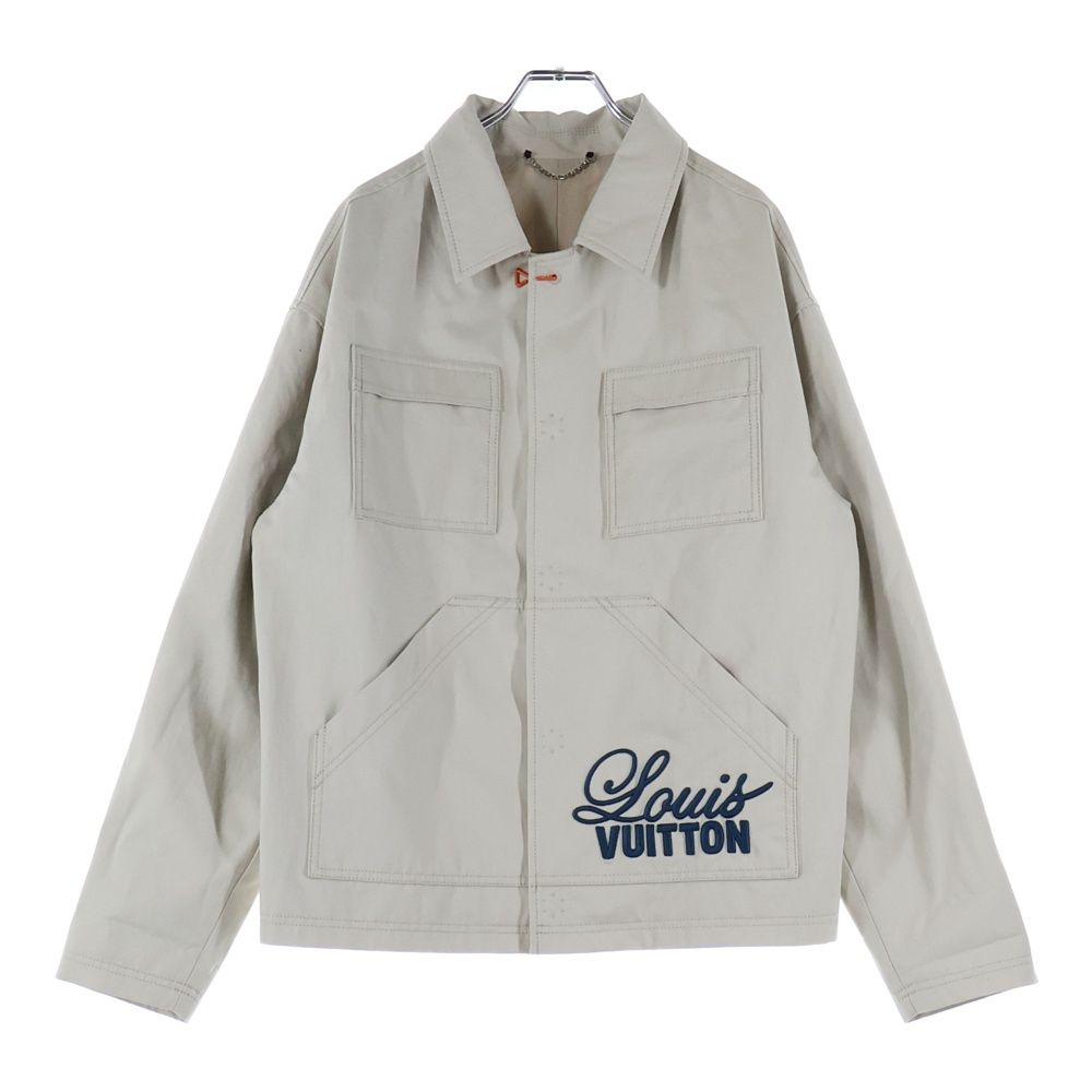 美品☆ルイヴィトン ダミエ柄裏地 シャツジャケット 金ボタン 七分袖 ベージュ LOUIS VUITTON - ルイヴィトン 22AW RM222M RMT HNL08W ダミエ