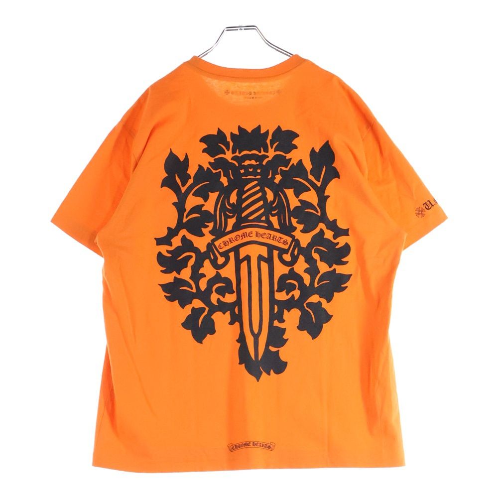 CHROME HEARTS 七分袖カットソー オレンジ CHROME HEARTS (クロムハーツ) VINE DGR T-SHRT バッグダガープリント