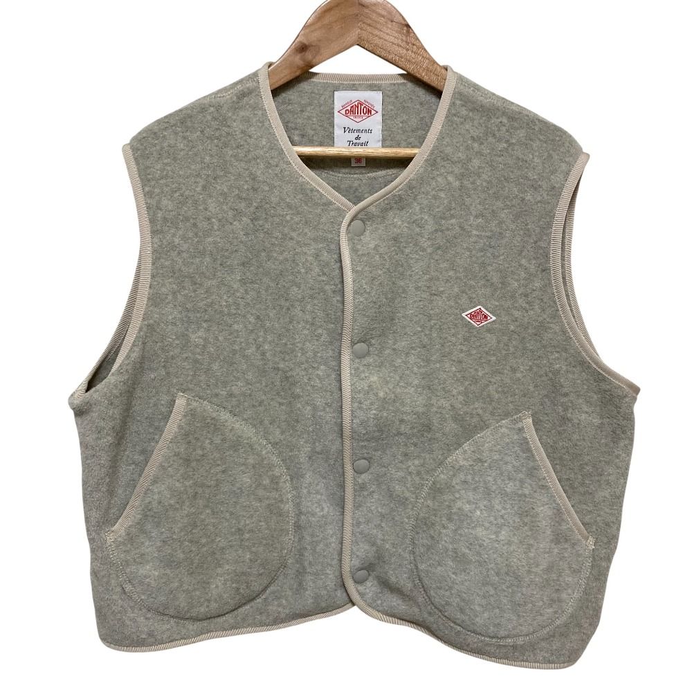 美品 DANTON ダントン FLEECE COLLARLESS VEST フリースカラーレス 