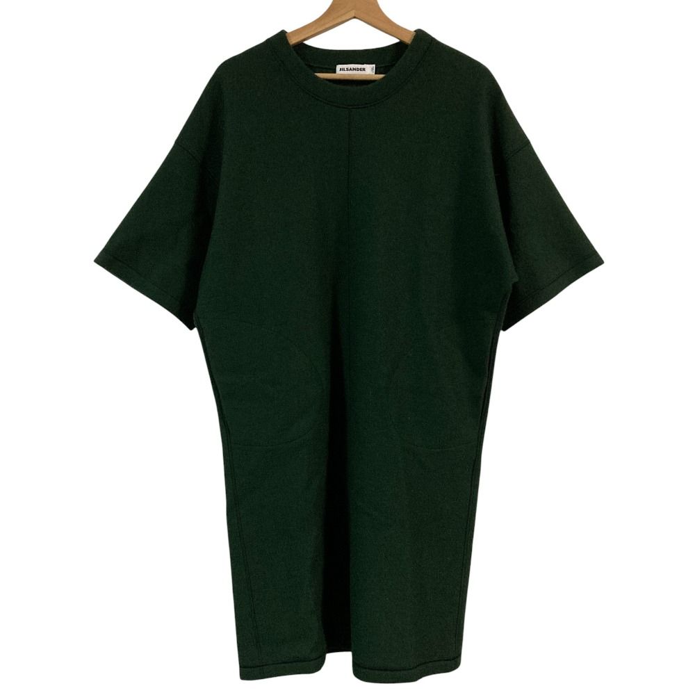 JIL SANDER ジルサンダー ブークレニット 半袖ワンピース サイズ36 グリーン レディース 古着