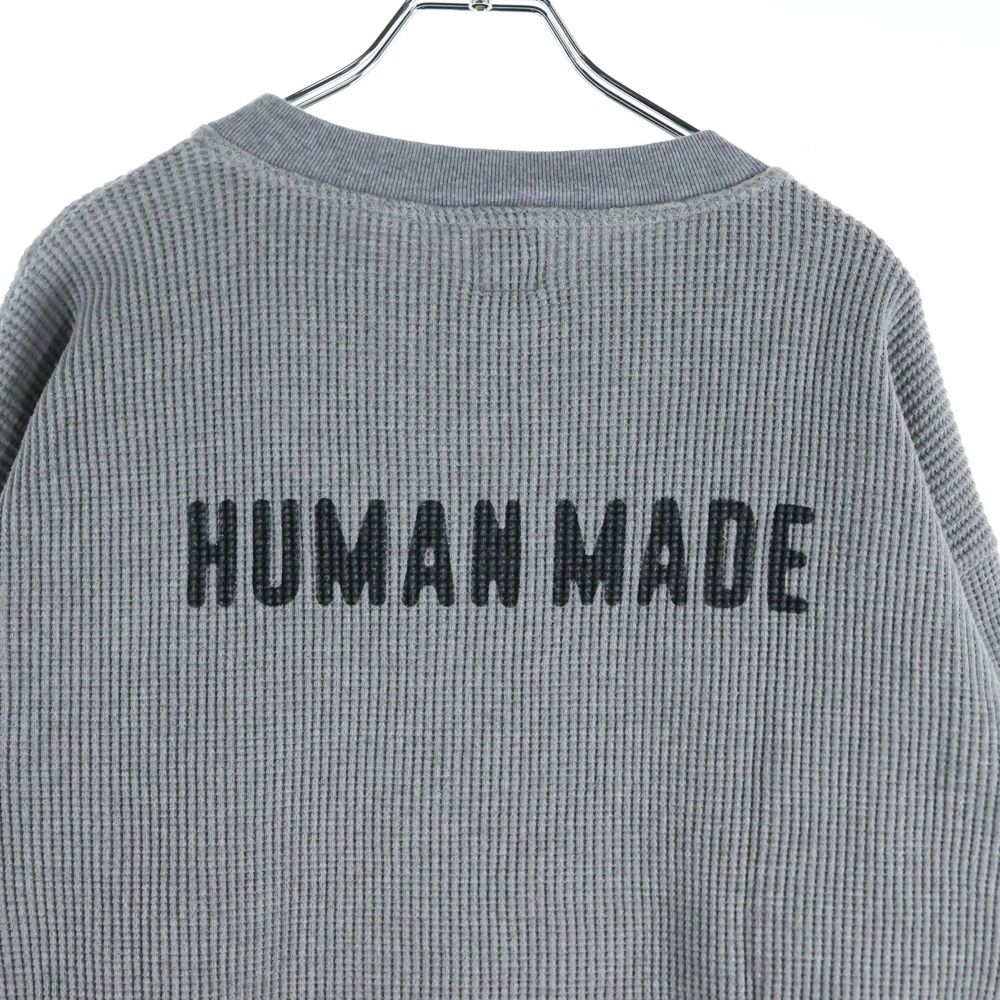 HUMAN MADE (ヒューマンメイド) ハートロゴ刺繍 サーマルニット クルー