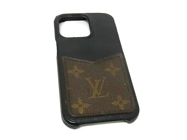 LOUIS VUITTON ルイヴィトン M 46053 モノグラム バンパー iPhone 13 Pro Max 対応 アイフォンケース ブラック系×ブラウン系 FV 2852