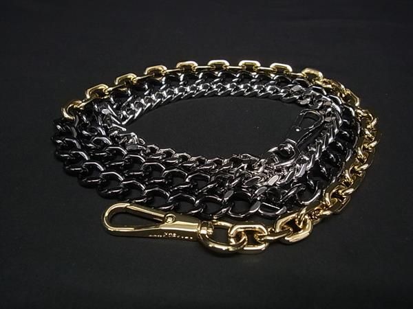 MARC JACOBS マークジェイコブス チェーン バッグ用 ショルダーストラップ 斜め掛け シルバー系×ゴールド系 FU 3441