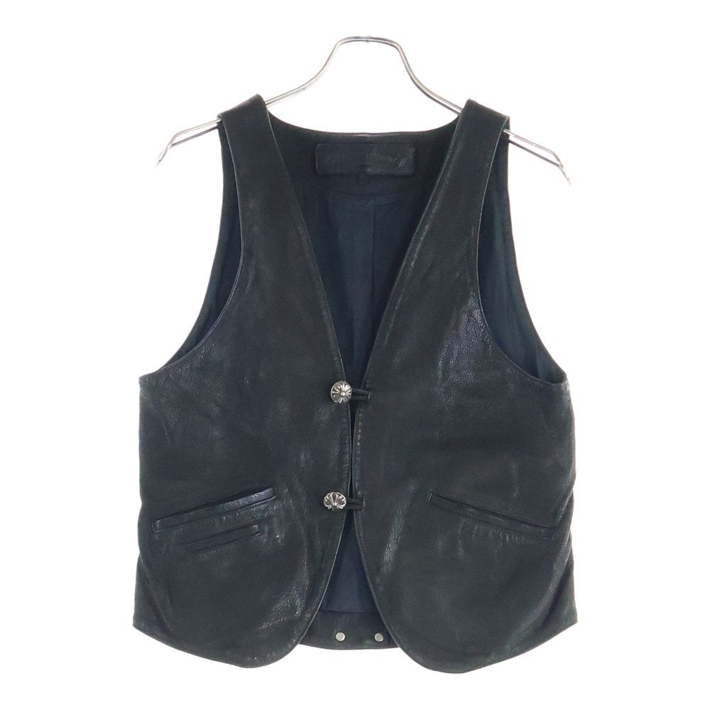 CHROME HEARTS クロムハーツ 2 BTN CLASSIC VEST 2ボタン クラシック レザーベスト ブラック