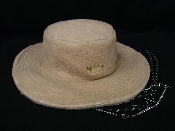 ♥ Era×N°21 ニューエラ×ヌメロヴェントゥーノ ポリエステル バケットハット サイズ M|L ベージュ系 FU 5350