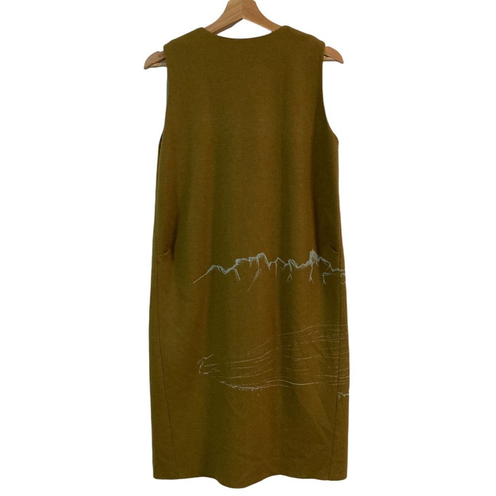 mina perhonen ミナペルホネン sierra ノースリーブワンピース サイズ38 カーキ レディース 古着