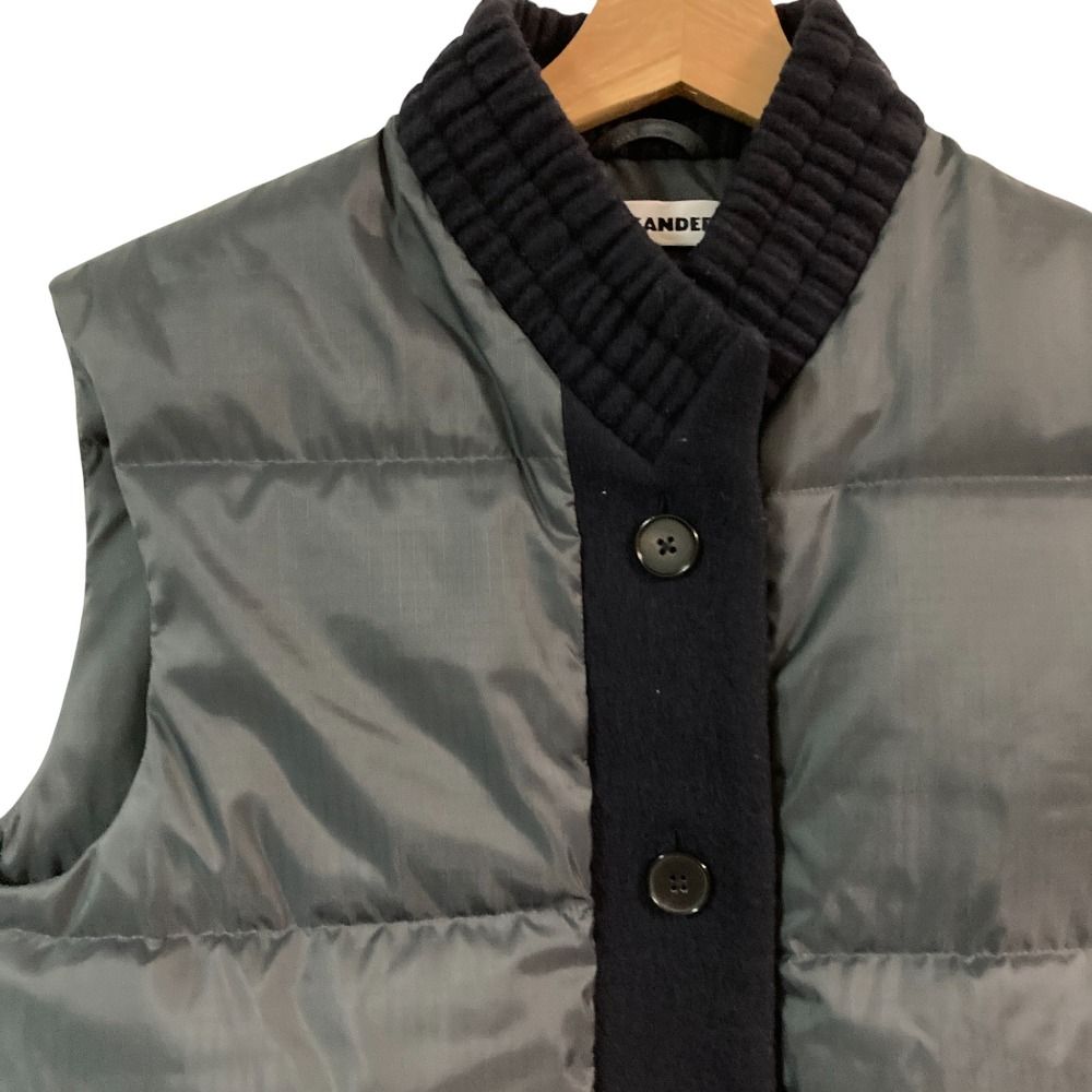 美品 JIL SANDER ジルサンダー ニットトリム ダウンベスト サイズ36