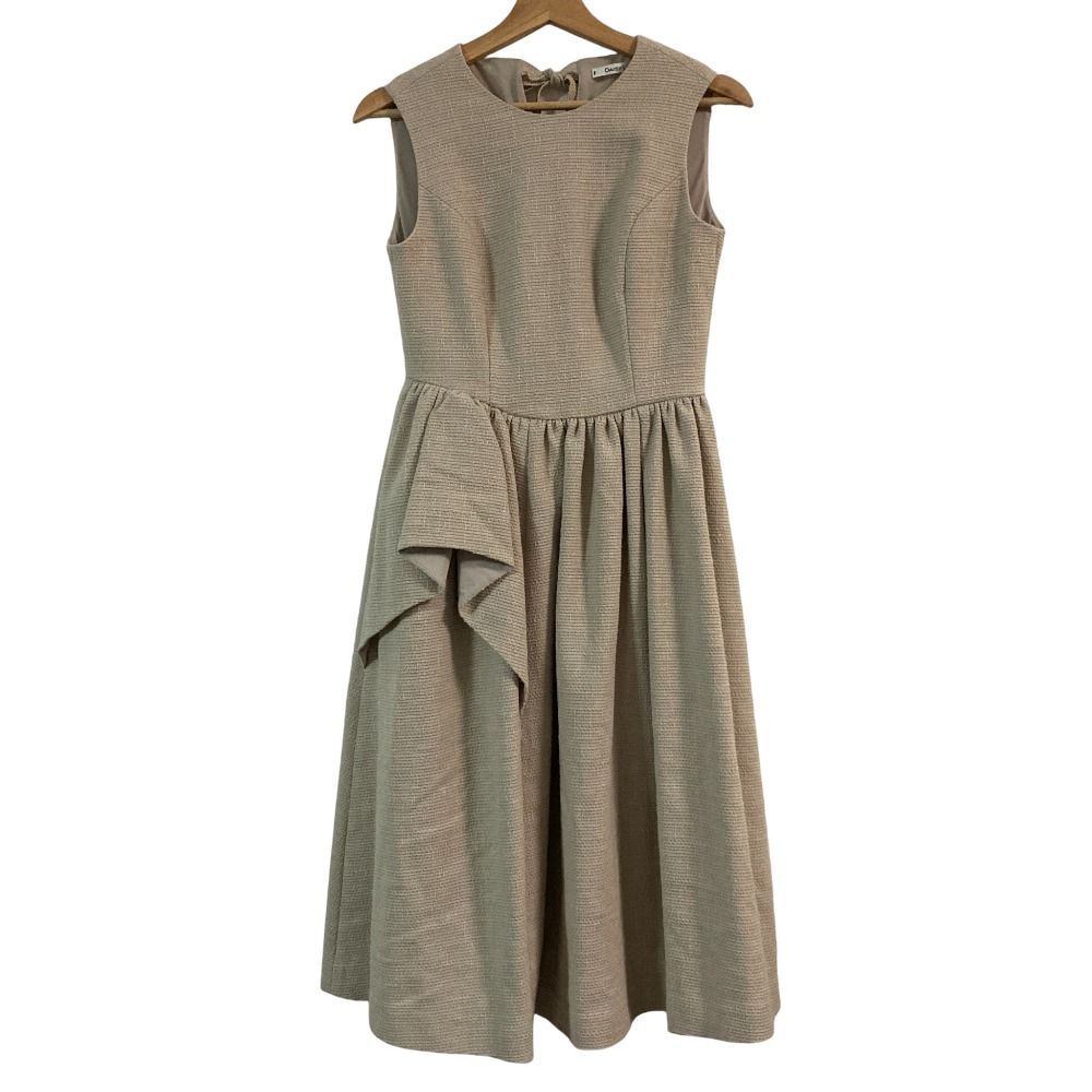 DAISY LIN For FOXEY デイジーリン フォクシー Calla ノースリーブワンピース 06878 サイズ38 ベージュ レディース 古着