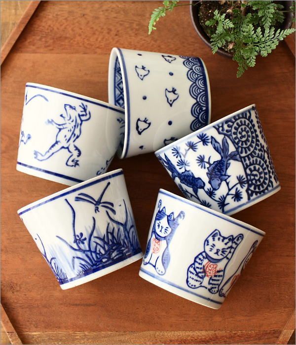 蕎麦猪口 5個セット フリーカップ そばちょこ セット 磁器 陶器 蕎麦
