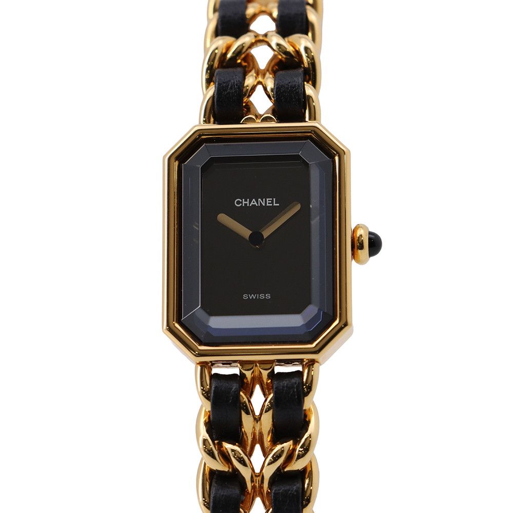 シャネル プルミエール Mサイズ H 0001 CHANEL 腕時計 黒文字盤 クォーツ