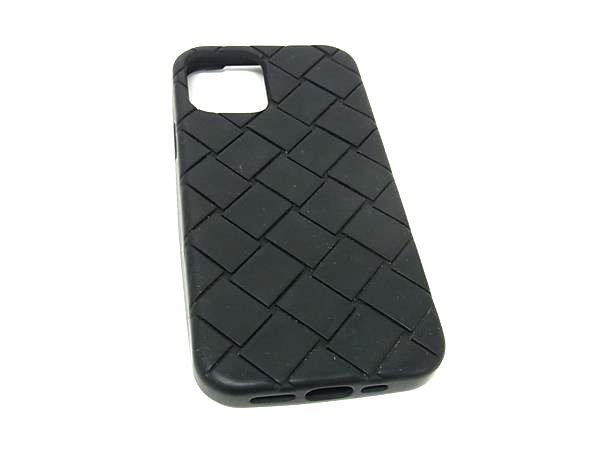 BOTTEGA VENETA ボッテガヴェネタ イントレチャート ラバー iPhone 12 Pro 対応 アイフォンケース スマホケース ブラック系 BN 6532