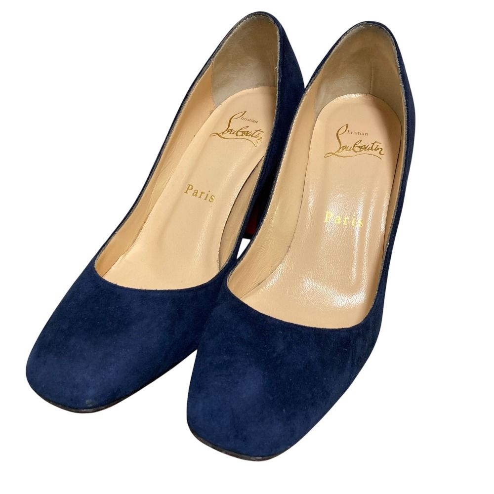 【美品】Christian Louboutin☆パンプス☆22cm☆ネイビー☆ 美品 Christian Louboutin クリスチャンルブタン スエード パンプス