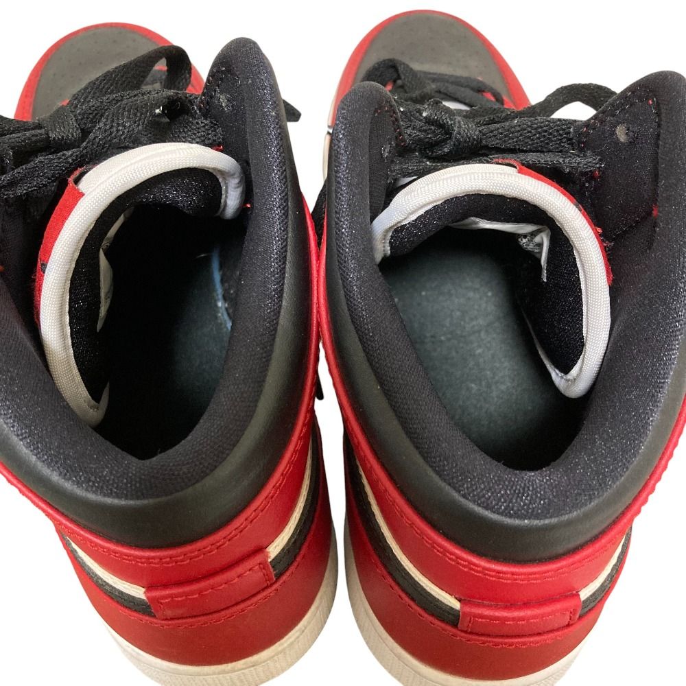 NIKE ナイキ エアジョーダン1 ミッド GS 554725 069 サイズ25 cm ブラック レッド ホワイト キッズ 古着 春夏対応 パンツコーデ
