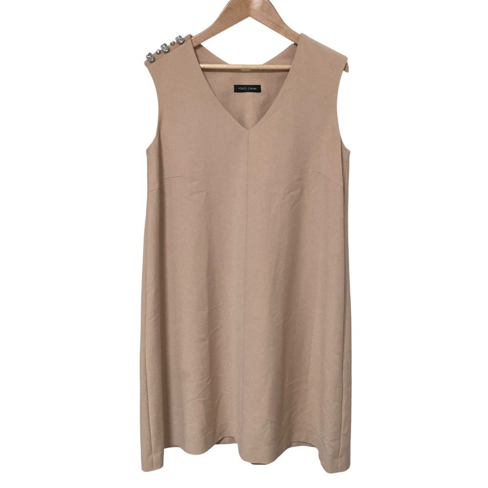 美品 YOKO CHAN ヨーコチャン ノースリーブ ビジュー付き ワンピース 良品 YOKO CHAN ヨーコチャン ビジュー ノースリーブ ミニドレス