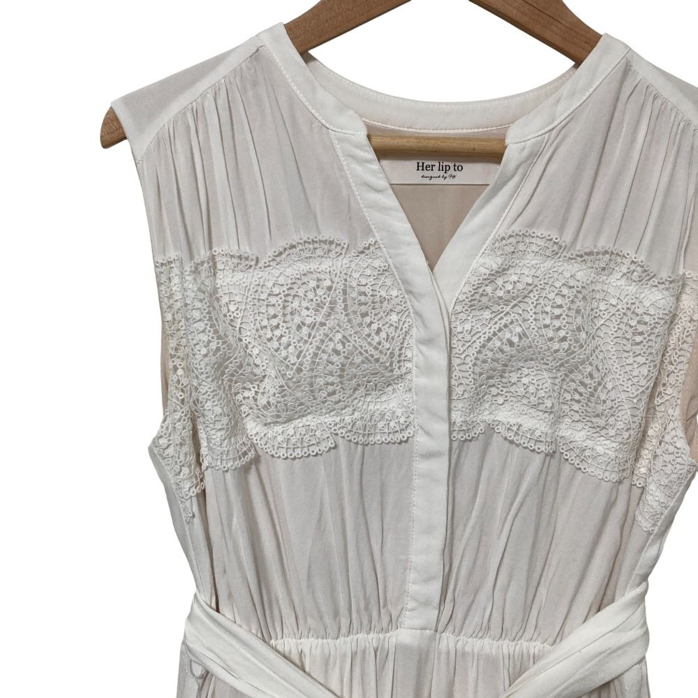 良品 24SS Herlipto ハーリップトゥ Scala Lace-Trimmed Dress