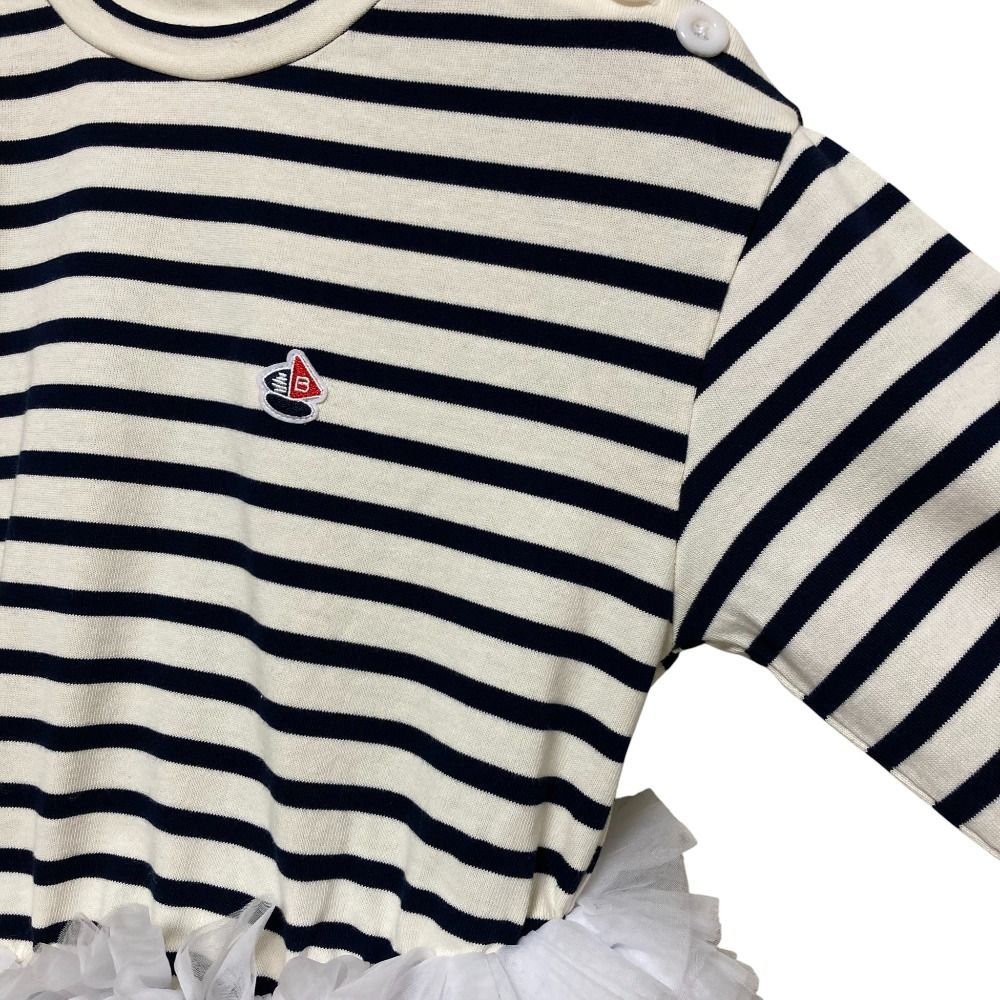 美品 25AW Bibiy ビビィ FRANCINE TULLE TOP フリーサイズ ネイビー