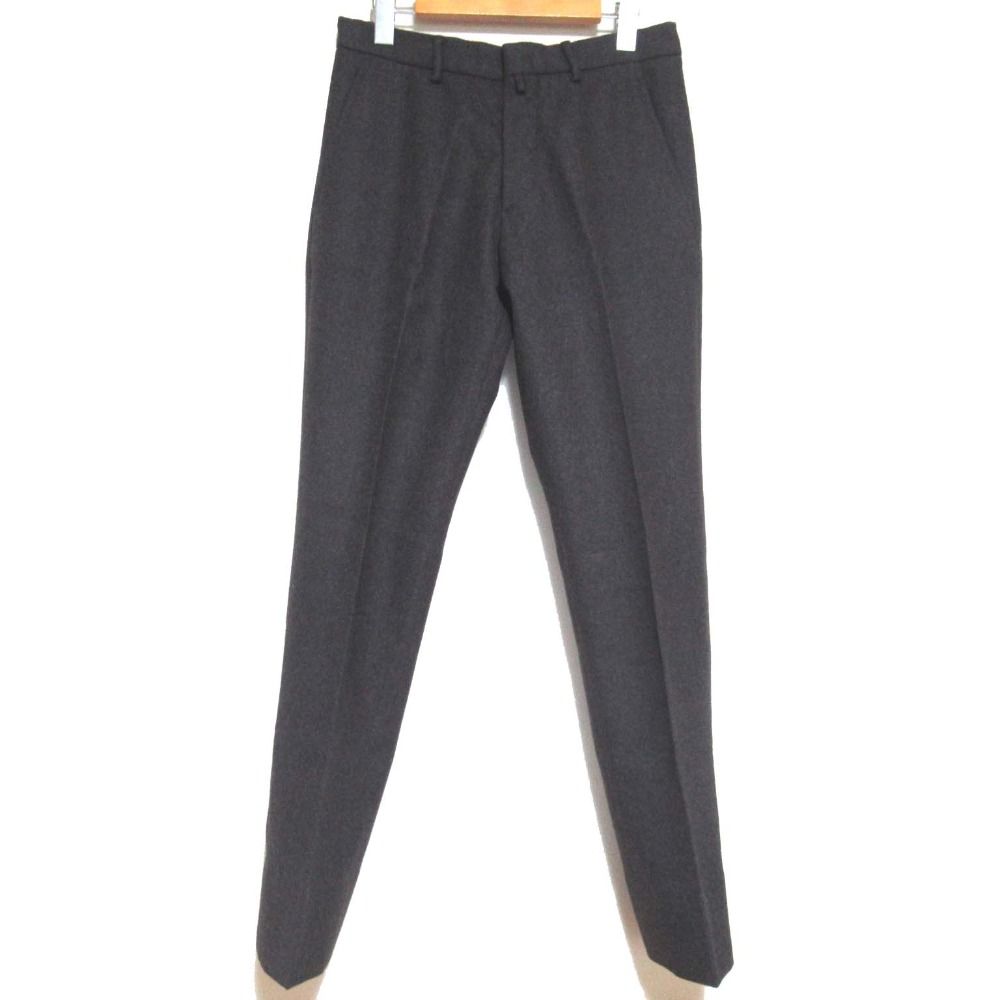 JIL SANDER ジルサンダー ボタンフライ フランネル スラックスパンツ サイズ46 ダークブラウン メンズ 古着