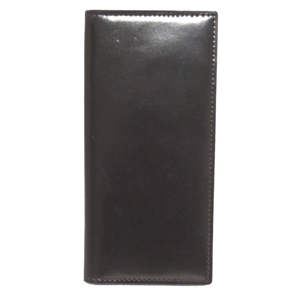 GANZO ガンゾ シェルコードバン 二つ折り ロングウォレット 長財布 カード入れ 札入れ ブラウン メンズ 古着