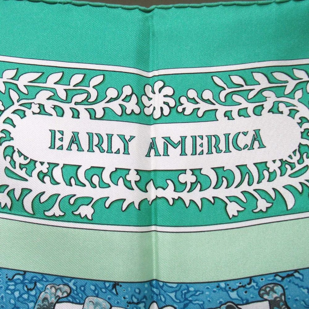 美品 HERMES エルメス カレ90 EARLY AMERICA 古き良きアメリカ シルク