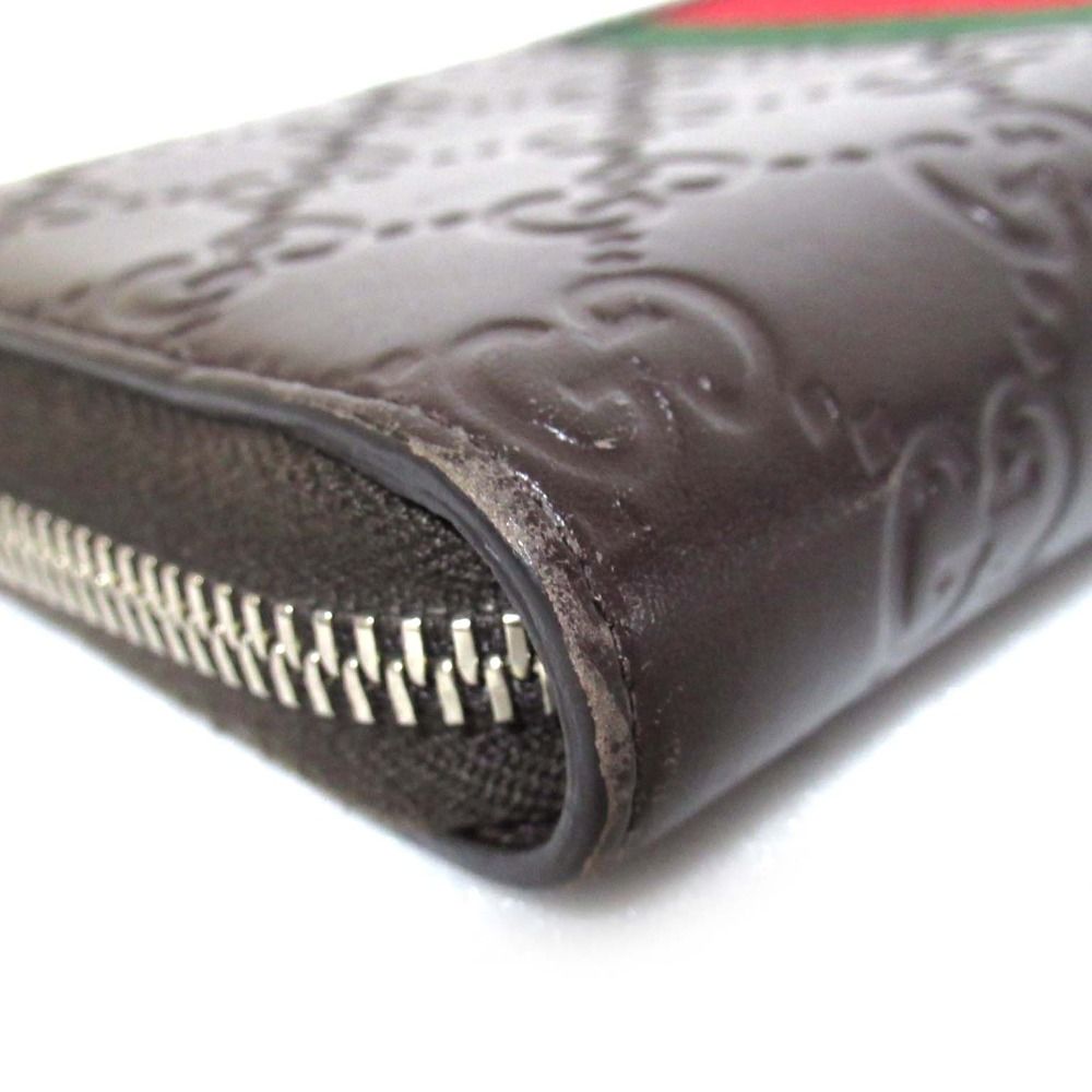 美品 GUCCI グッチ GGシマ シェリーライン ラウンドファスナー ロング